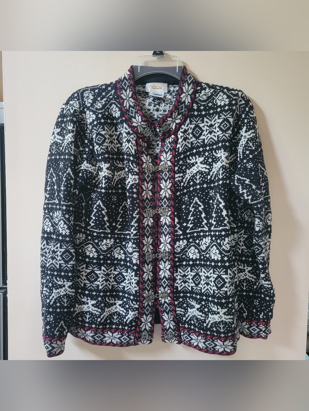 Talbots Fair Isle Nordic Print Cardigan